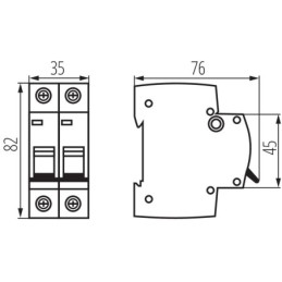 Interruttore magnetotermico 2P 10A Kanlux