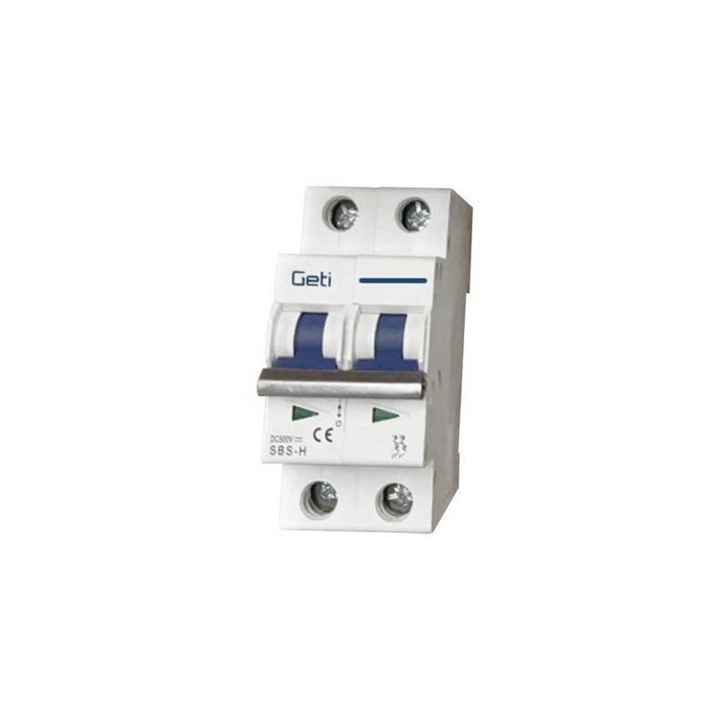Interruttore magnetotermico per impianti fotovoltaici 2 poli 25A Geti