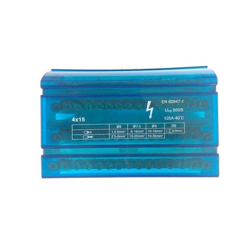 Morsettiera equipotenziale 15 fori x 4