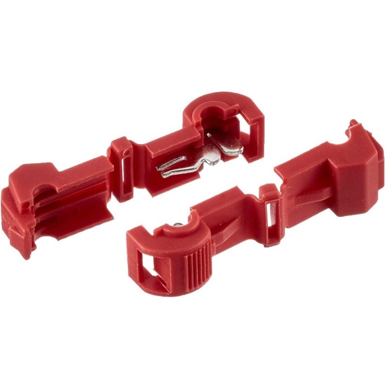 Morsetto di collegamento per filo a T rosso 100pz