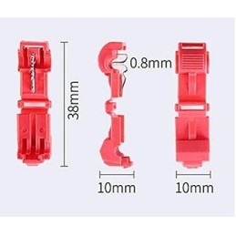 Morsetto di collegamento per filo a T rosso 100pz