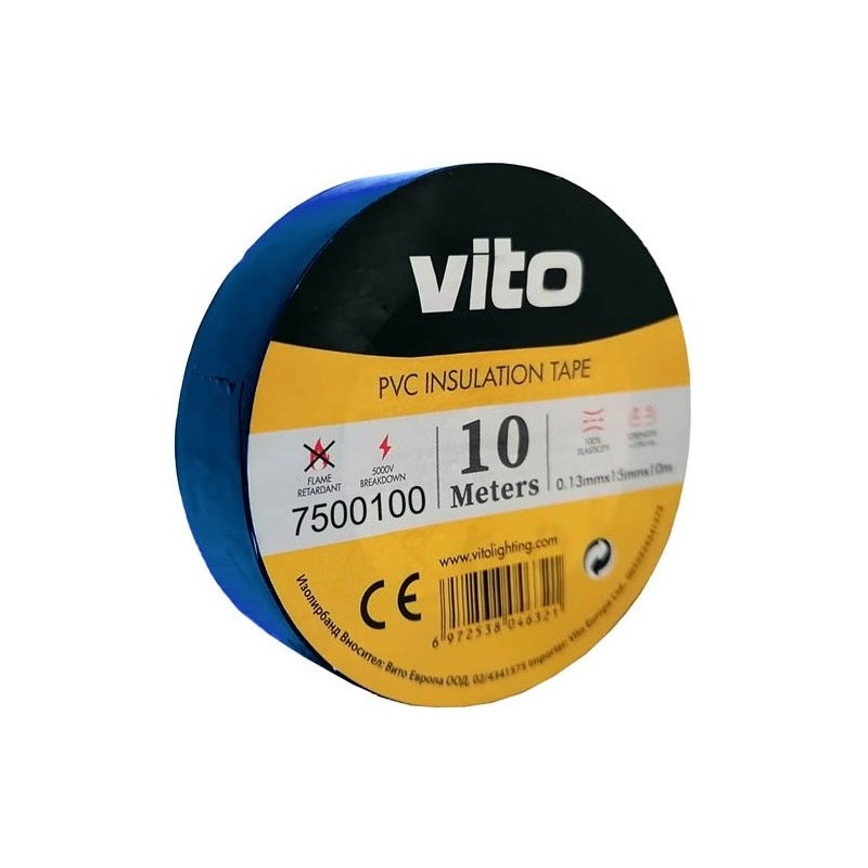 Nastro isolante 15mm 10m blu Vito