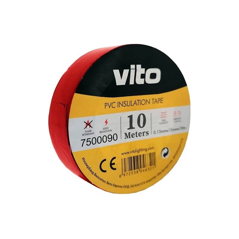 Nastro isolante 15mm 10m rosso
