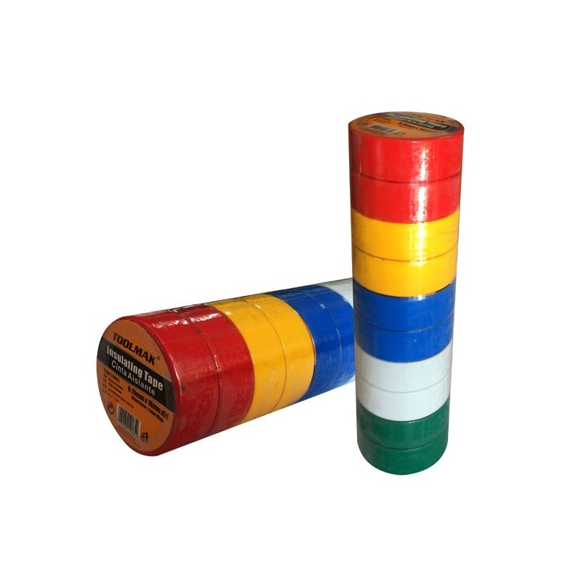 Nastro isolante elettrico colorato confezione da 10 pezzi - 0.15x18mm 4.5m