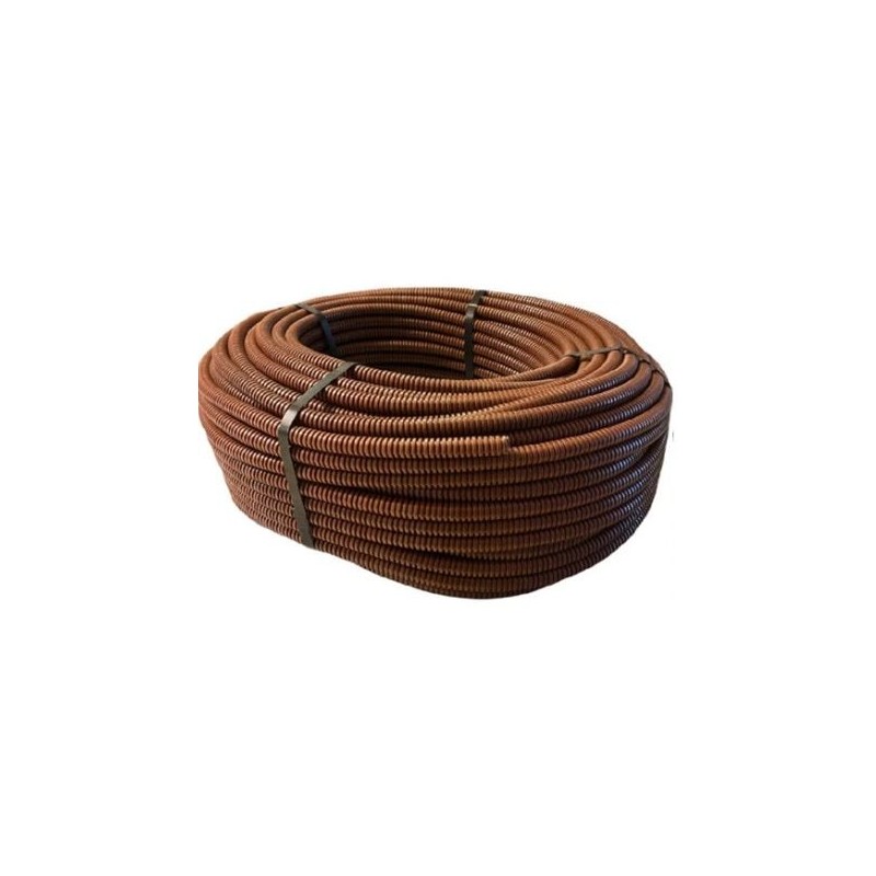 Tubo corrugato pieghevole senza tirafilo 20mm 50m marrone