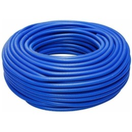 Tubo corrugato pieghevole senza tirafilo 20mm 50m blu