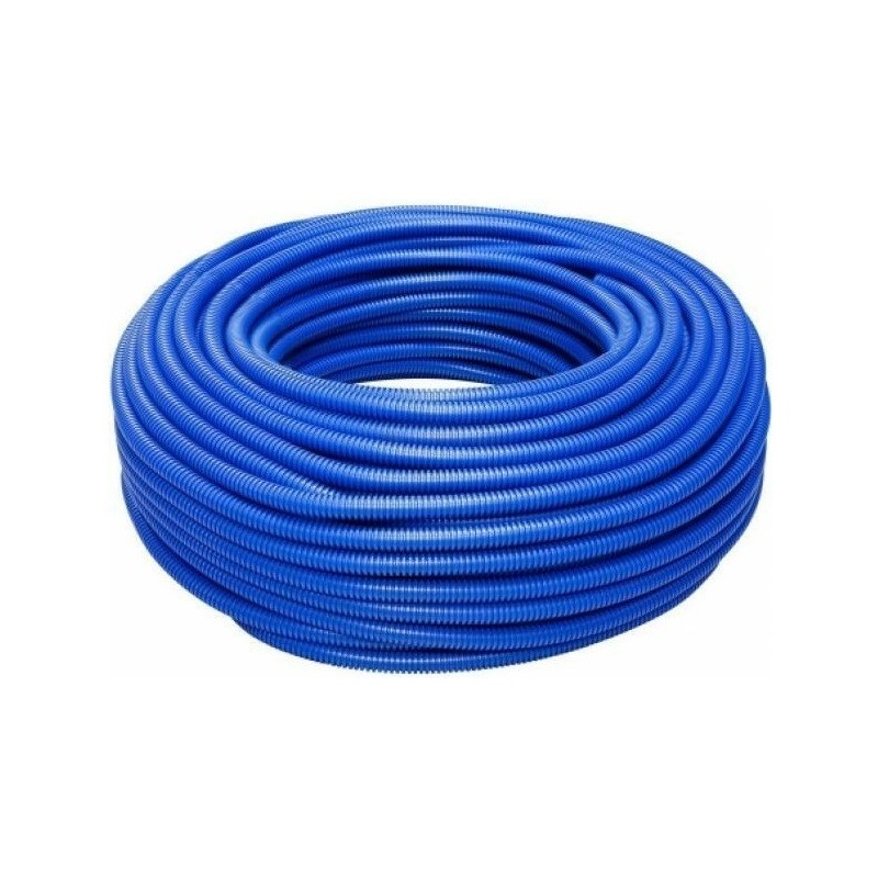 Tubo corrugato pieghevole senza tirafilo 25mm 50m blu
