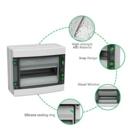 Centralino elettrico da parete IP65 12 moduli DIN