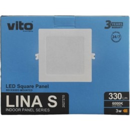 Pannello LED quadrato da incasso 80*80mm 3W 6000K luce fredda
