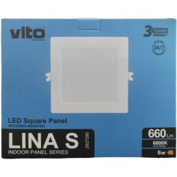 Pannello LED quadrato da incasso 110*110mm 6W 6000K luce fredda