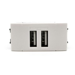 Alimentatore doppia presa USB 5V 2A Bianco compatibile Living International