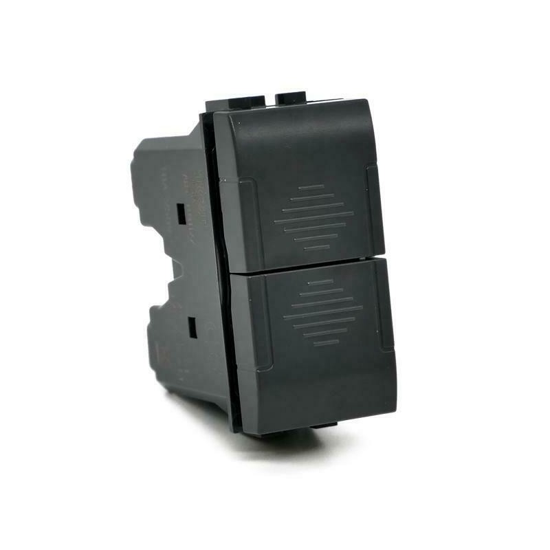 Doppio Pulsante 10A-250V nero compatibile con serie Living International
