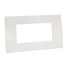 Placca 4 posti bianca compatibile Living International
