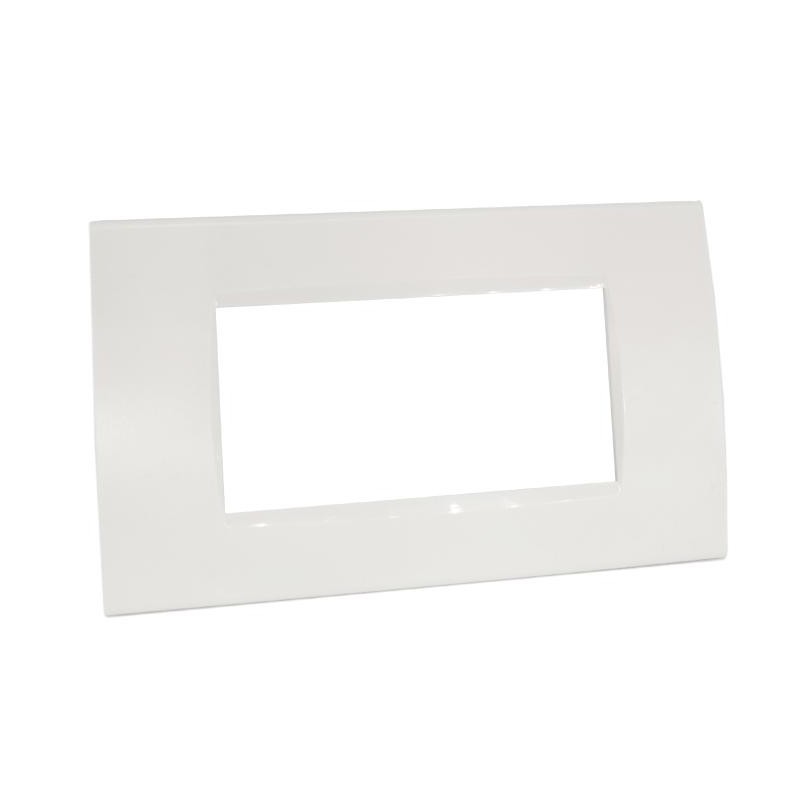 Placca 4 posti bianca compatibile Living International