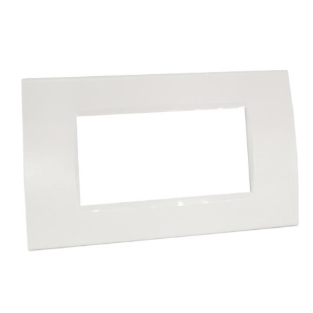 Placca 4 posti bianca compatibile Living International