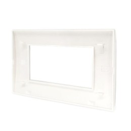 Placca 4 posti bianca compatibile Living International