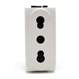 Presa bivalente 10-16A 250V compatibile Living International Bianco