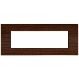 Placca 7 posti ciliegio compatibile Living International