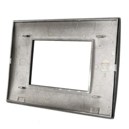 Placca 3 posti nero compatibile Living International