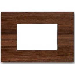 Placca 3 posti ciliegio compatibile Living International