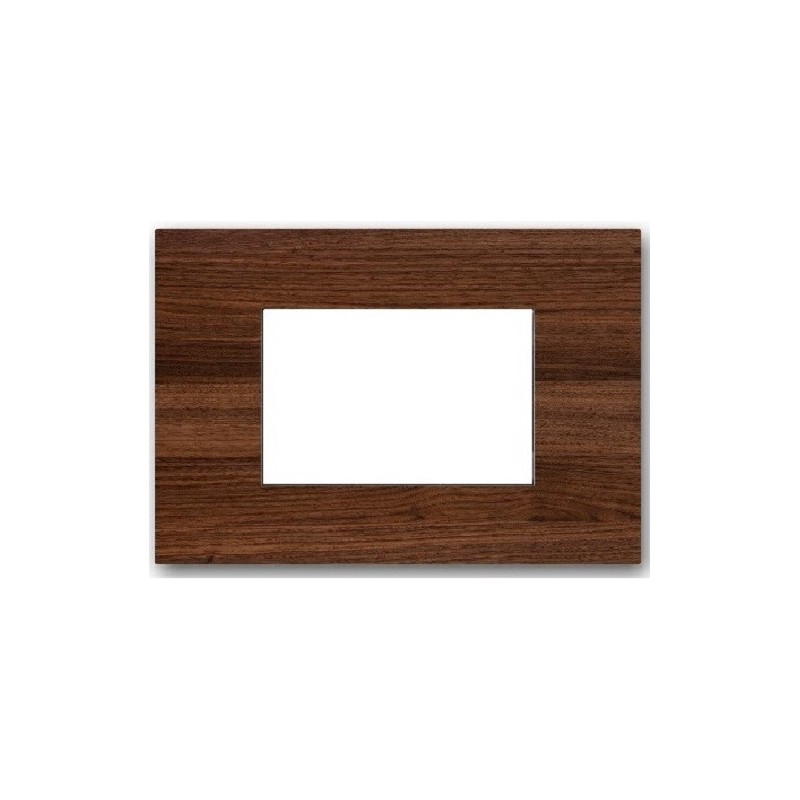 Placca 3 posti ciliegio compatibile Living International