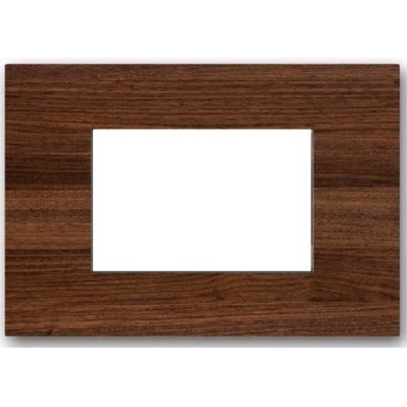 Placca 3 posti ciliegio compatibile Living International