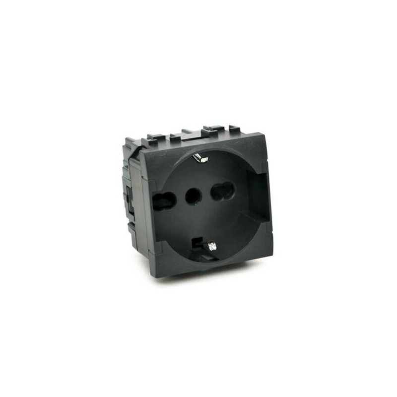 Presa schuko universale 16A-250V nero compatibile Living International