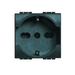 Presa schuko universale 16A-250V nero compatibile Living International