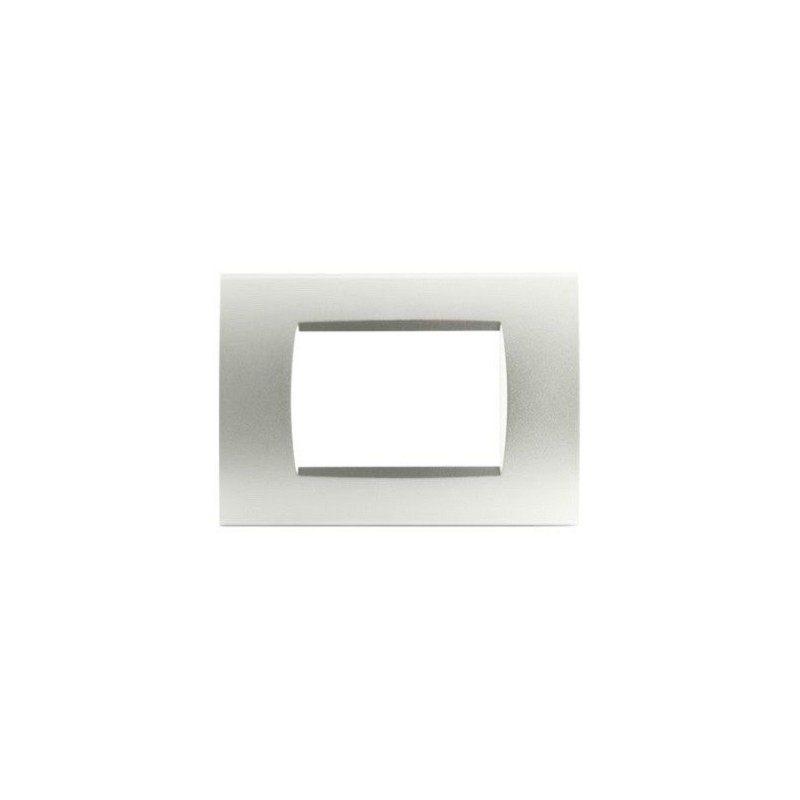 Placca in tecnopolimero grigio chiaro 3 posti compatibile Living International