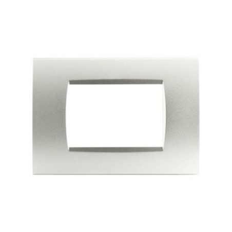 Placca in tecnopolimero grigio chiaro 3 posti compatibile Living International