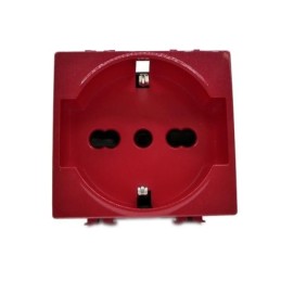 Presa schuko per segnalazione linea dedicata/emergenza rosso compatibile Living International