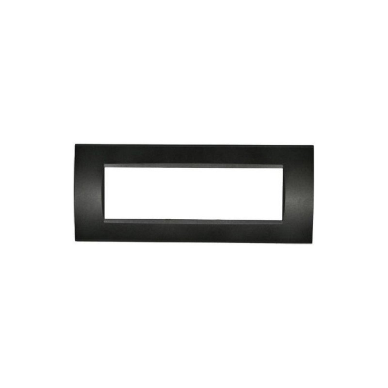 Placca 7 posti nero compatibile Living International