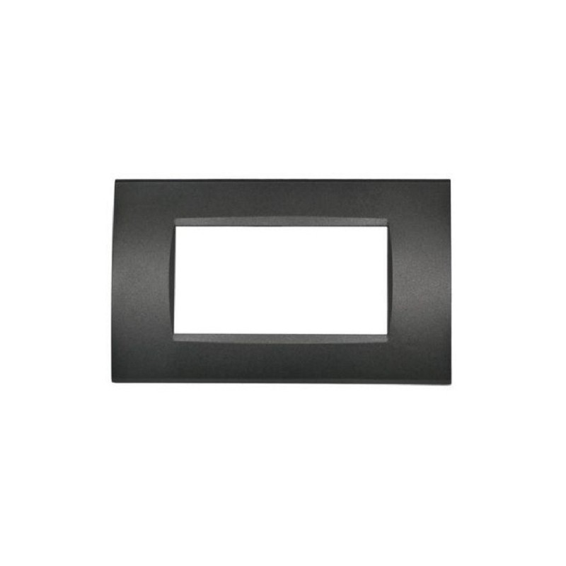 Placca 4 posti nera compatibile Living International
