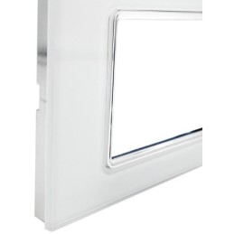 Placca in vetro bianco 3 posti compatibile Living International