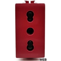 Presa bivalente 10-16A per segnalazione linea dedicata/emergenza rossa compatibile Living International