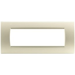 Placca in tecnopolimero 7 posti color champagne compatibile Living International
