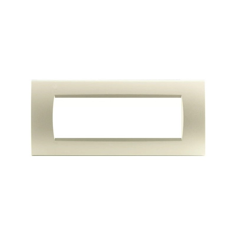 Placca in tecnopolimero 7 posti color champagne compatibile Living International