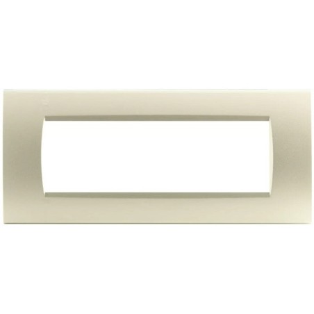 Placca in tecnopolimero 7 posti color champagne compatibile Living International