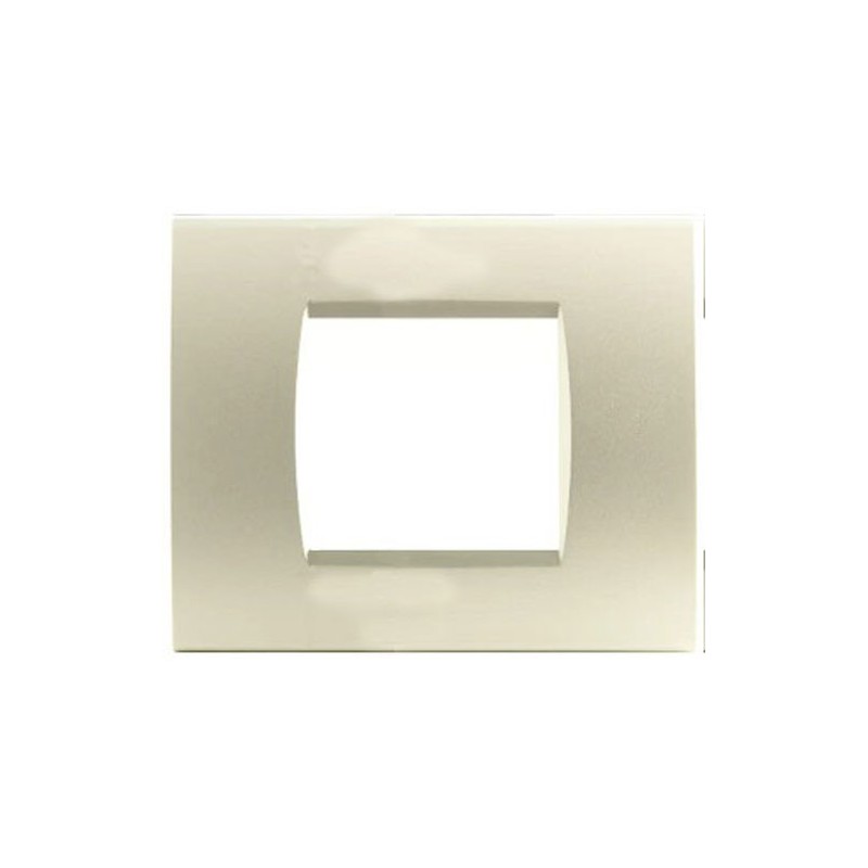 Placca in tecnopolimero 2 posti color champagne compatibile Living International