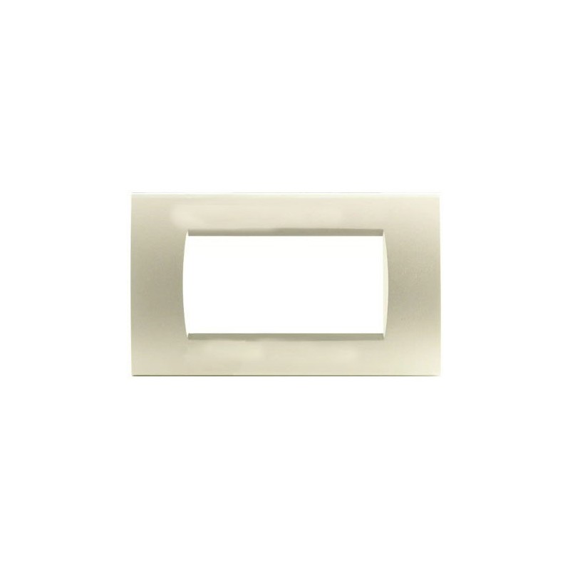 Placca in tecnopolimero 4 posti color grigio chiaro compatibile Living International