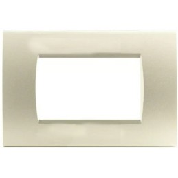 Placca in tecnopolimero 3 posti color champagne compatibile Living International