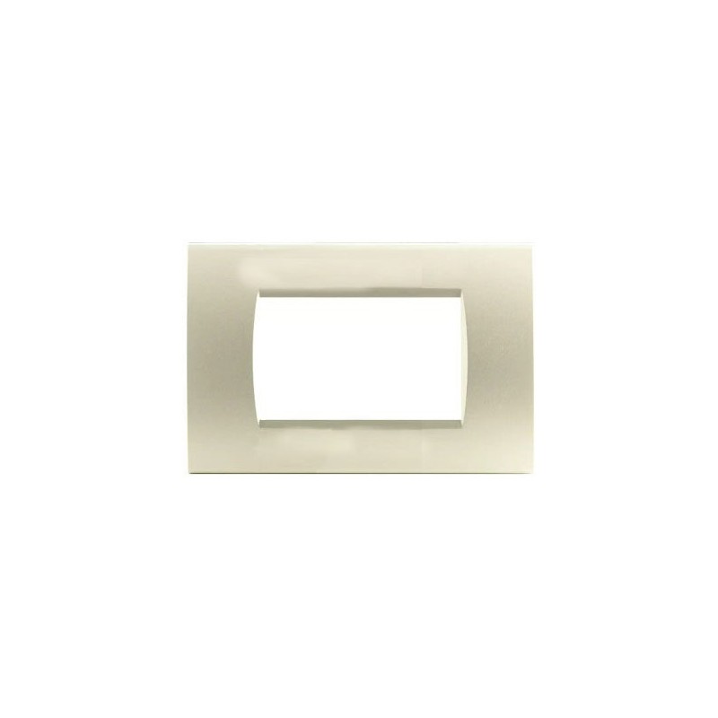 Placca in tecnopolimero 3 posti color champagne compatibile Living International