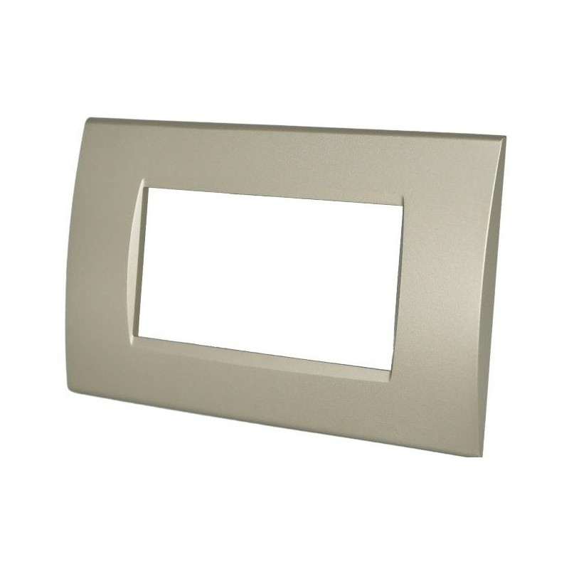 Placca in tecnopolimero 4 posti color champagne compatibile Living International