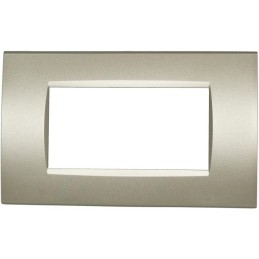 Placca in tecnopolimero 4 posti color champagne compatibile Living International