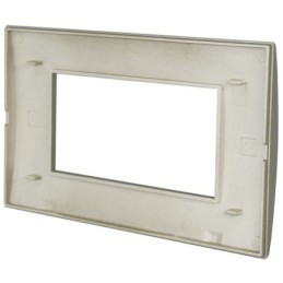 Placca in tecnopolimero 4 posti color champagne compatibile Living International