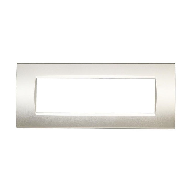 Placca in tecnopolimero 7 posti color grigio chiaro compatibile Living International