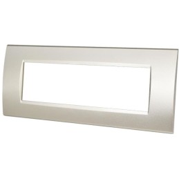 Placca in tecnopolimero 7 posti color grigio chiaro compatibile Living International