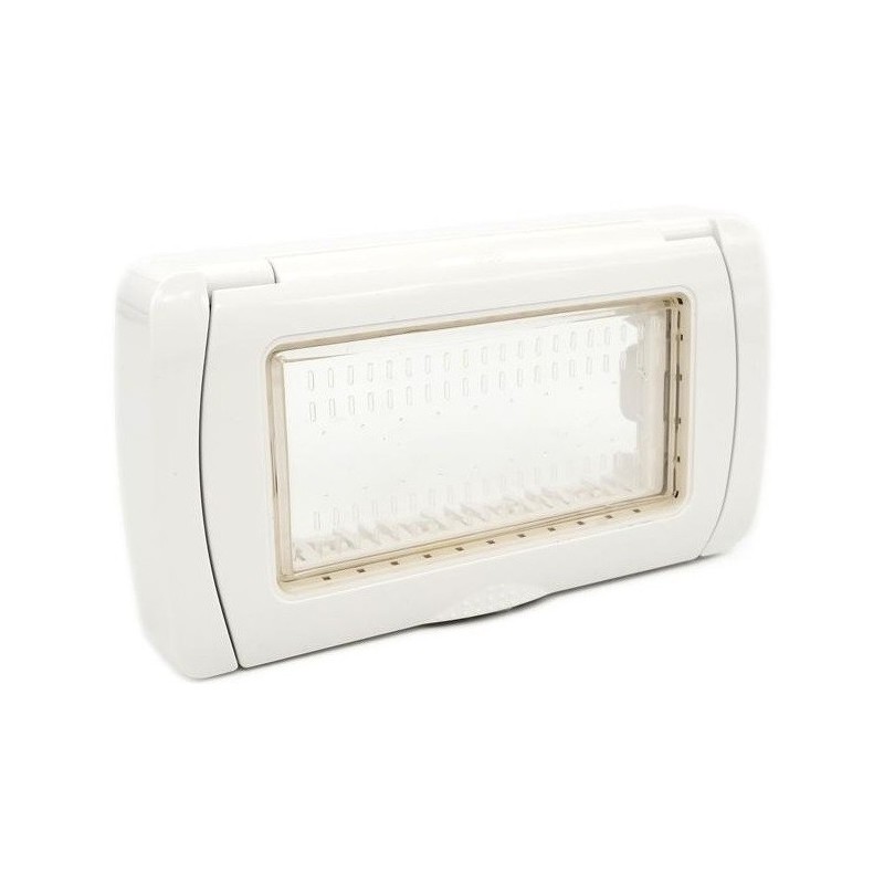 Placca idrobox IP55 4P bianca compatibile Living International