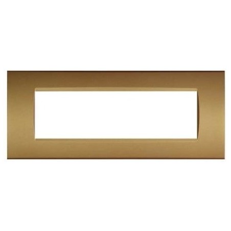 Placca in tecnopolimero 7 posti color sabbia compatibile Living International