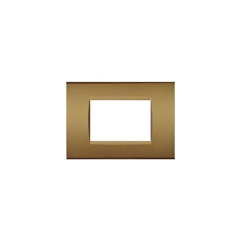 Placca in tecnopolimero 3 posti color sabbia compatibile Living International